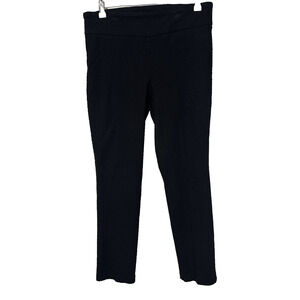 Hilary Radley Women's 10 Black Jaquard Pull On Ankle Pants Sexy Office Business